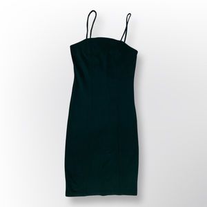 Forever 21 Spaghetti Strap Fitted Mini Dress, Dark Green, Small